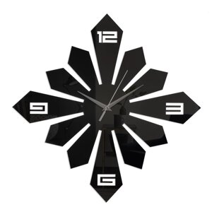 Часы-наклейка, серия DIY, Геометрическое солнце'40 х 40 см, 1 АА, черные