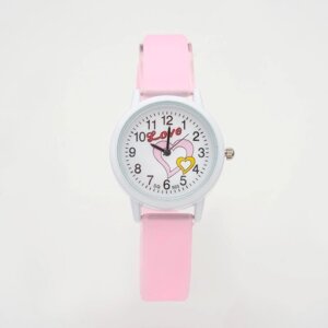 Часы наручные детские Love, d-2.6 см, розовые
