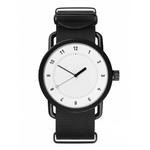 Часы наручные мужские, d-4 см, черные, с белым циферблатом