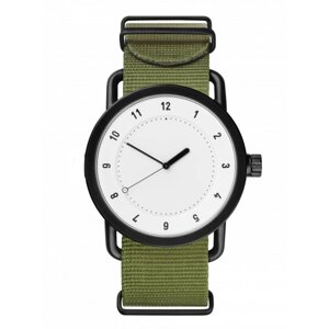 Часы наручные мужские, d-4 см, зеленые, с белым циферблатом