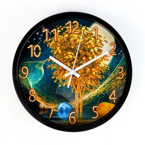 Часы настенные 'Деревья'd-20 см, плавный ход