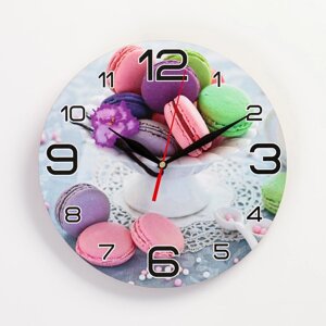Часы настенные кухонные 'Макаруны'24 см, стрелки микс