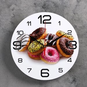 Часы настенные кухонные 'Пончики'24 см