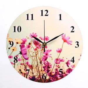 Часы настенные, серия Цветы, Полевые цветы'дискретный ход, d-23. см
