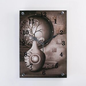 Часы настенные, серия Интерьер, Серая ваза'25х35 см