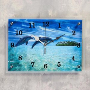 Часы настенные, серия Море, Дельфины'25х35 см
