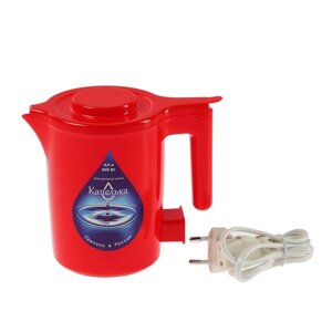 Чайник электрический 'Капелька'пластик, 0.5 л, 600 Вт, красный