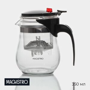 Чайник стеклянный заварочный Magistro 'Мехико'350 мл, с металлическим ситом, пластиковая колба