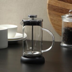 Чайник заварочный френч - пресс 'Келли'350 мл, стекло, цвет чёрный, рисунок МИКС