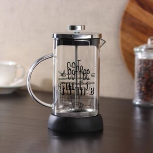 Чайник заварочный френч - пресс 'Келли'600 мл, стекло, цвет чёрный, рисунок МИКС