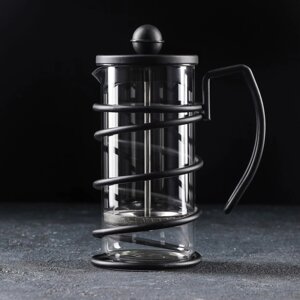 Чайник заварочный френч - пресс 'Лофт'350 мл, стекло, цвет чёрный