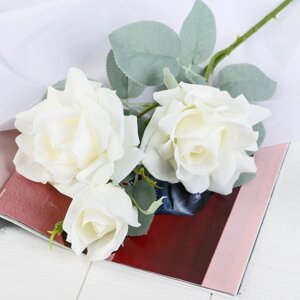 Цветы искусственные 'Роза Терция' 12х60 см, белый