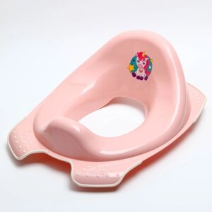 Детская накладка - сиденье на унитаз 'Мишка' антискользящая, цвет розовый