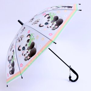 Детский зонт п/авт со свистком 'Панда и малыш' d 84 см, 8 спиц, 65 x 7 x 6 см