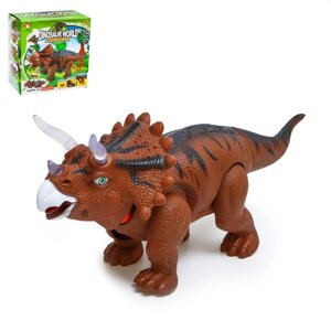 Динозавр 'Трицератопс'откладывает яйца, проектор, свет и звук, цвет коричневый