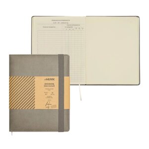 Дневник универсальный для 1-11 классов Grey, твёрдая обложка, искусственная кожа, резинка, ляссе, тонированный блок, 48