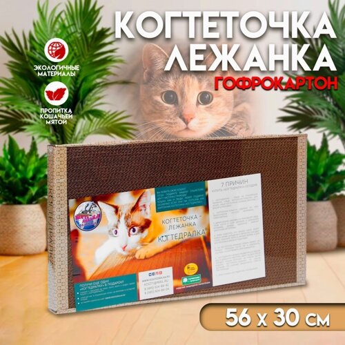 Домашняя когтеточка-лежанка для кошек, 56 x 30 см