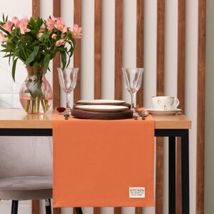 Дорожка на стол Этель Kitchen 40х150 см, цвет оранжевый, 100 хлопок, саржа 220 г/м2
