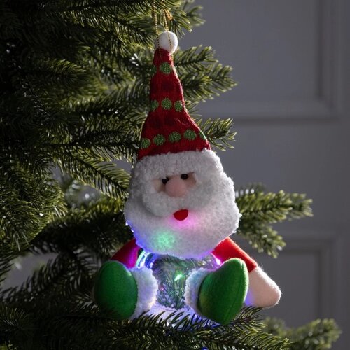 Ёлочная игрушка 'Дед Мороз'от батареек, свечение мульти