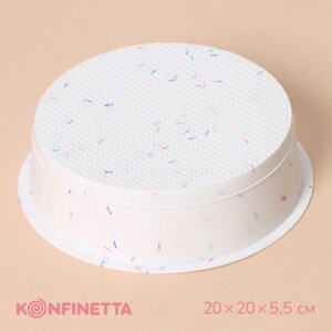 Форма для выпечки KONFINETTA 'Круг'силикон, d20 см (внутренний диаметр 18,5 см), цвет белый