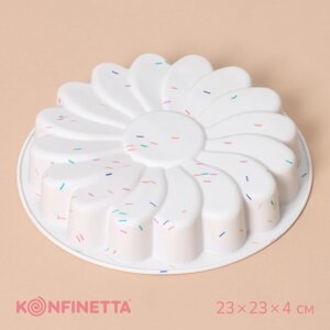 Форма для выпечки KONFINETTA 'Ромашка'силикон, d20 см (внутр. диаметр 18,5 см), цвет белый