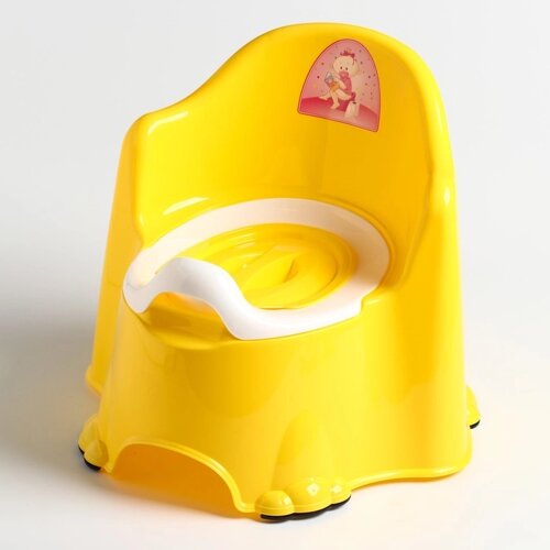 Горшок детский антискользящий 'Комфорт' с крышкой, съёмная чаша, цвет жёлтый