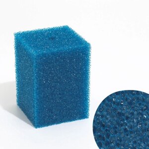 Губка прямоугольная для фильтра 10, крупнопористая, 10 х 10 х 14 см, синяя