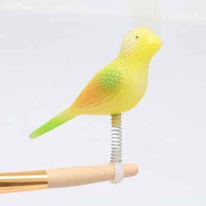 Игрушка для птиц 'Птичка' на пружинке, 11.9 х 3.4 х 12.5 см, жёлтая