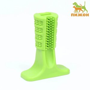 Игрушка для собак с отверстием для зубной пасты 'Зубная щетка' 12,5 см, зелёная