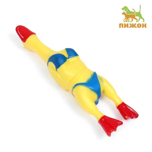 Игрушка пищащая 'Пляжная утка XL' для собак, 41 см, жёлтая