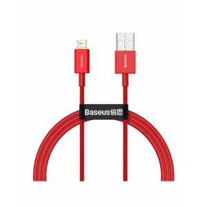 Кабель Baseus, Lightning - USB, 2.4 A, 1 м, красный