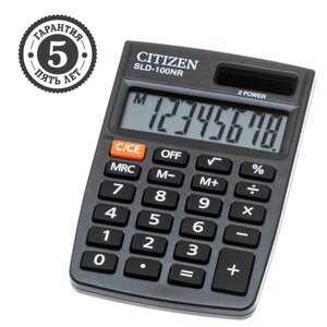 Калькулятор карманный Citizen 'SLD-100NR'8-разрядный, 58 х 88 х 10 мм, двойное питание, чёрный