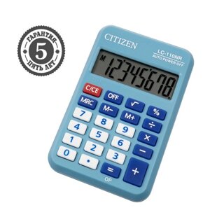 Калькулятор настольный Citizen 'LC-110NR-BL'8-разрядный, 58 х 88 х 11 мм, двойное питание, голубой