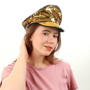 Карнавальная шляпа 'Фуражка' с пайетками, р. 5658
