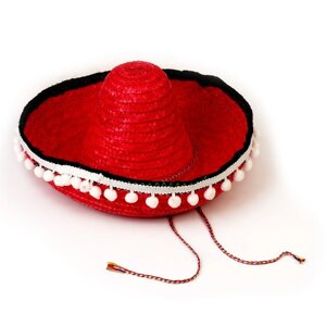 Карнавальная шляпа 'Сомбреро'цвет красный