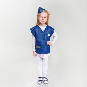 Карнавальный костюм 'Стюардесса'жилетка, пилотка, 4-6 лет, рост 110-122 см