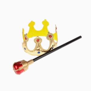 Карнавальный набор 'Царский'2 предмета корона, скипетр