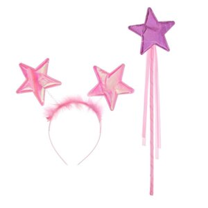 Карнавальный набор 'Звёздочка'ободок, жезл, цвет розовый