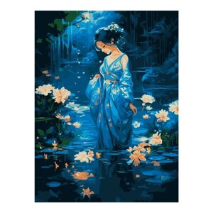 Картина по номерам 'Цветение лотоса'на картоне 28,5 x 38 см