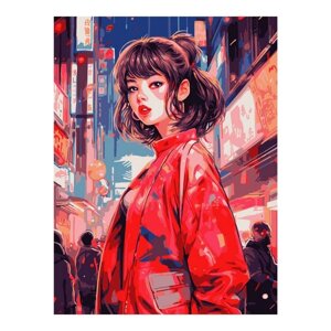 Картина по номерам 'Девушка в Токио'холст на подрамнике 30 x 40 см