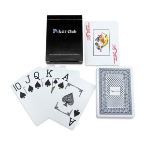 Карты игральные пластиковые 'Poker club'300 мкм, синяя рубашка