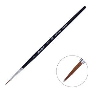 Кисть Колонок круглая, Roubloff серия 1015 1.5, ручка короткая, черная матовая/белая обойма
