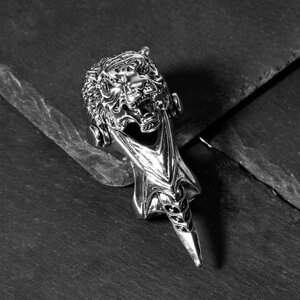Кольцо 'Коготь' тигр, цвет чернёное серебро, 20 размер