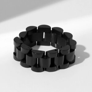 Кольцо 'Стальное' механизм, цвет чёрный, 22 размер