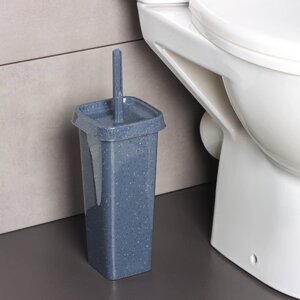 Комплект для туалета ёршик с подставкой Spin Clean STONE, темный камень