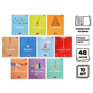 Комплект предметных тетрадей, 48 листов, 10 предметов 'Ничего лишнего'обложка мелованный картон