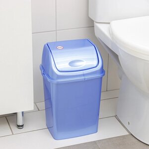 Контейнер для мусора 'Камелия'8 л, цвет голубой перламутр
