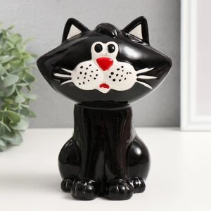Копилка керамика 'Чёрный котик' 13х11,5х16,5 см