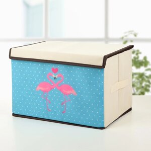 Короб стеллажный для хранения с крышкой 'Фламинго'39x25x25 см, цвет бежевый