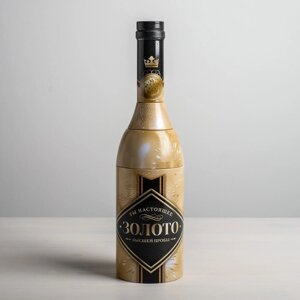 Коробка жестяная в форме бутылки 'Золото'29,7 см x 8 см x 8 см